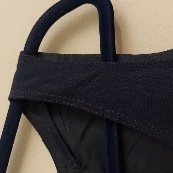 TAHARI ASL Classic Navy Blue Linen Blend Sleeveless Fully Lined Dress - Picture 3 of 10